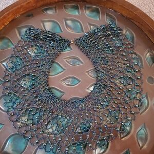 Source Unknown Blue Fan-Shaped Necklace